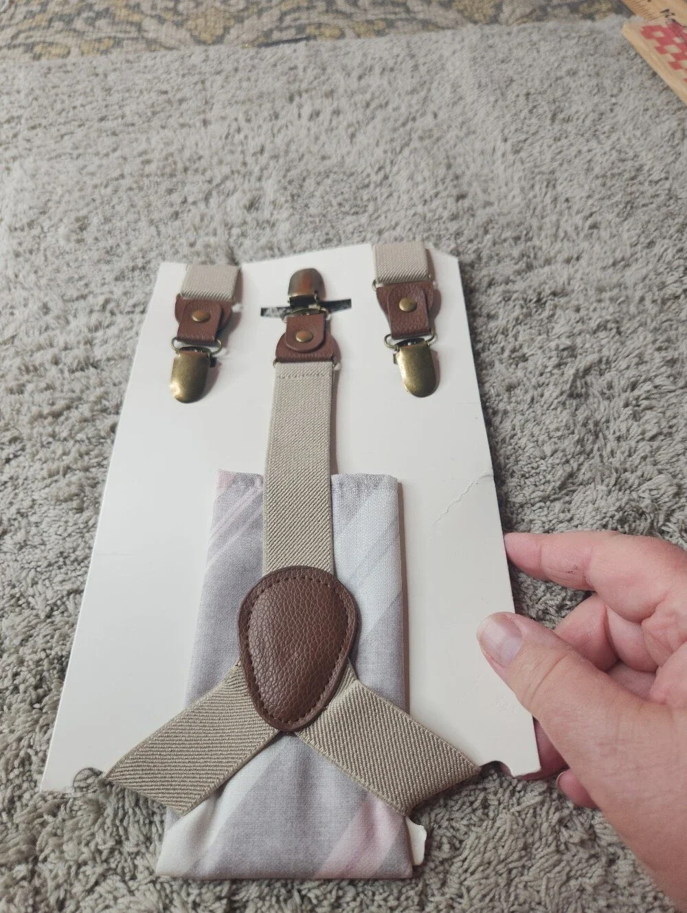 Toddler's Suspenders & Handkerchief Set - Tan - Cat & Jack
